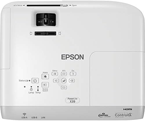 Proyector Epson Videoproyector Powerlite X39, XGA 3500 lúmenes blanco y color. 3LCD con x 2 HDMI para Corporativo Wi-Fi Opcional Colombia